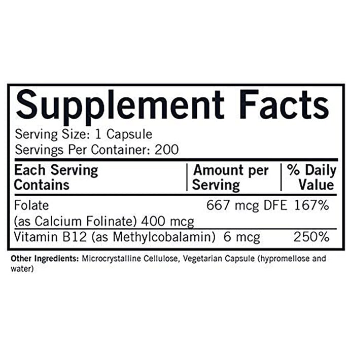 Kirkman Folinic Acid With B-12 Capsule