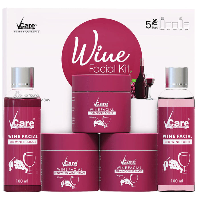 VCare Wine Facial Kit (150gm Each) - Classic Derma