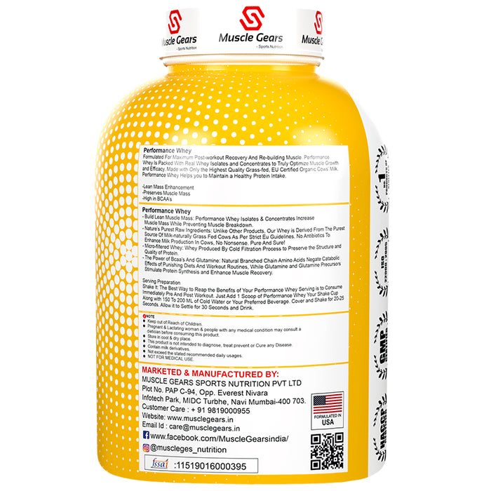 Muscle Gears Sports Nutrition 100% Performance Whey Protein Isolate