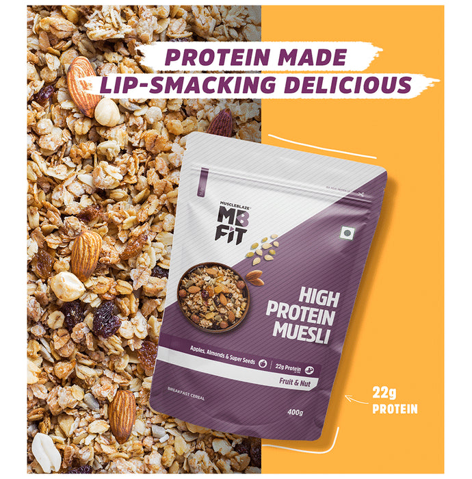 MuscleBlaze Fit High Protein Muesli 22 g Protein | Flavour Fruits & Nut