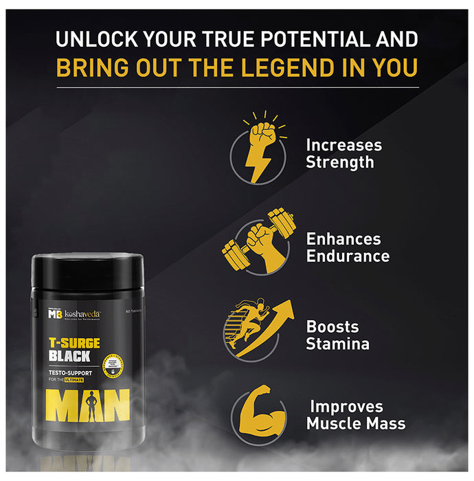 Muscleblaze Koshaveda T-Surge Black, Testosterone Booster for Men Tablet