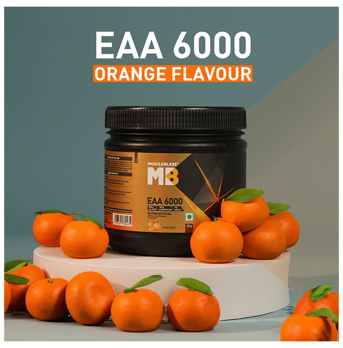MuscleBlaze MB EAA 6000 with 800 mg Hydration Blend & 5 mg Bioperine Powder Orange