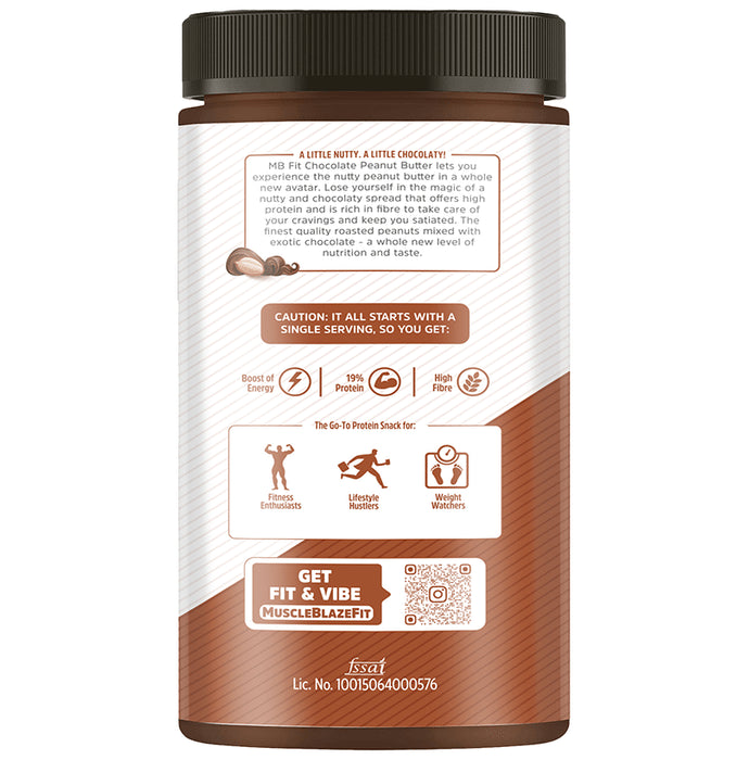 MuscleBlaze MB Fit Chocolate Peanut with High Protein & Fibre | Butter Crunchy