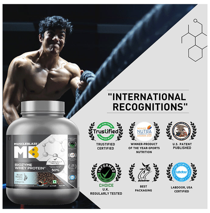 MuscleBlaze MuscleBlaze Biozyme Performance Whey Protein | For Muscle Gain | Improves Protein Absorption | Nutrition Care Powder Blue Tokai Coffee