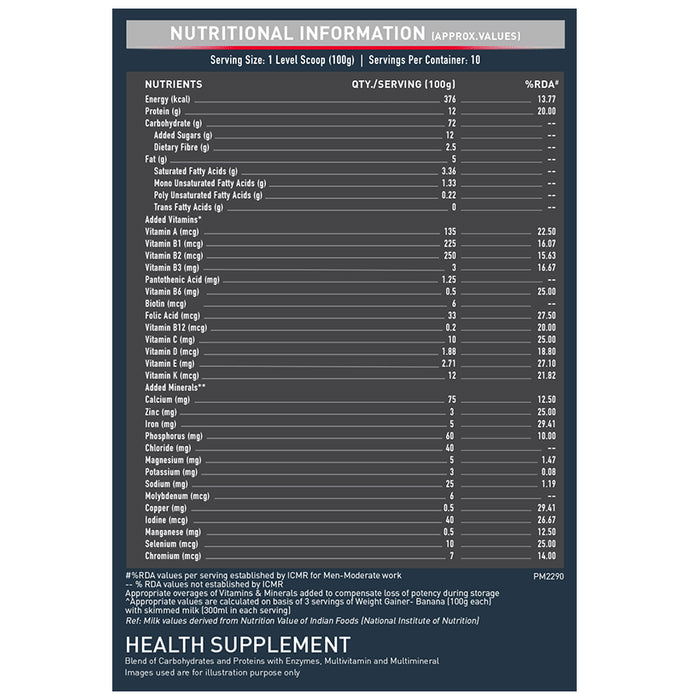 MuscleBlaze Weight Gainer | With Added Digezyme for Muscle Mass | Flavour Banana