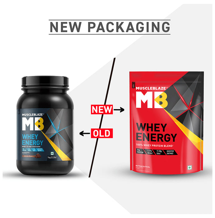 MuscleBlaze Whey Energy | With Digezyme & Multivitamins Blend | For Immunity | Powder