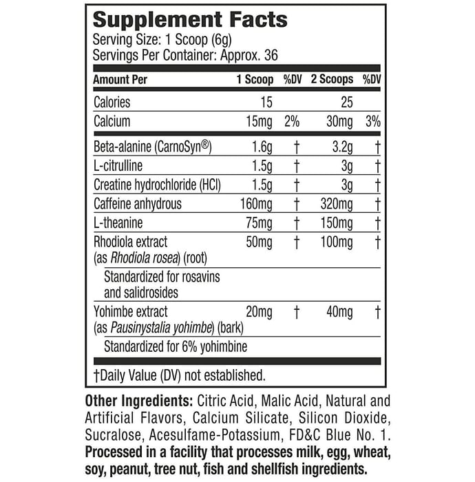 Muscletech Pro Series Neurocore Pre-Workout Powder Blue Raspberry