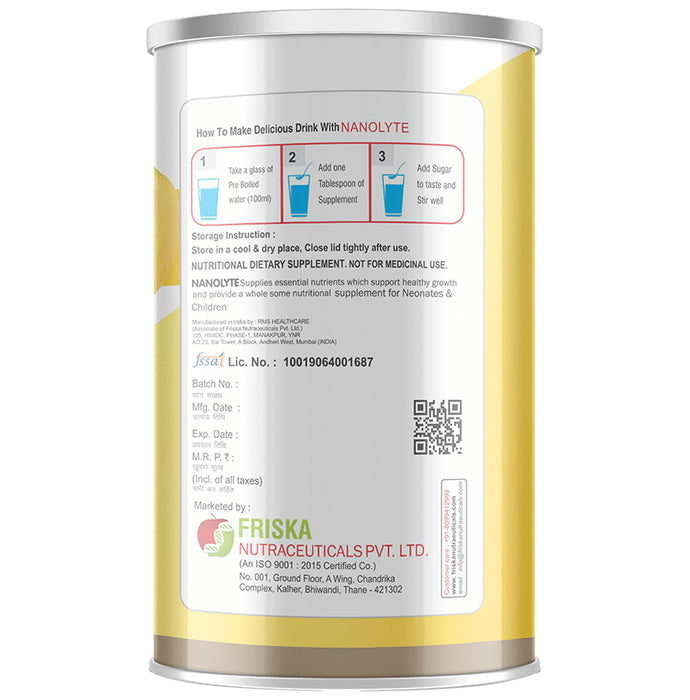 Nanolyte Banana Power for Healthy Growth & Nutrition | Gluten Free | Flavour Powder Vanilla