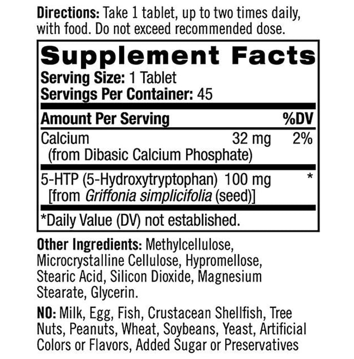 Natrol 5-HTP 100mg Veg Tablet | For Managing Mood, Stress & Anxiety