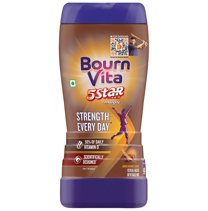 Cadbury Bournvita 5 Star Magic| Powder with Vitamin D for Strength | Flavour Chocolate - Classic Derma