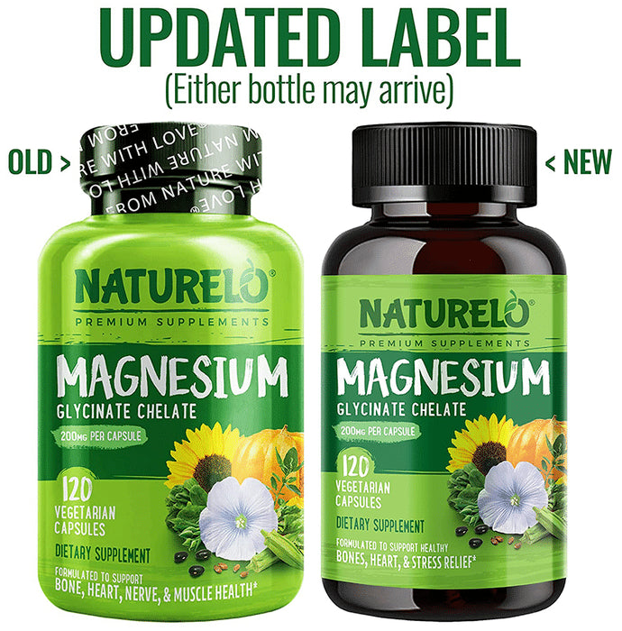 Naturelo Magnesium Glycinate Chelate Vegetarian Capsule