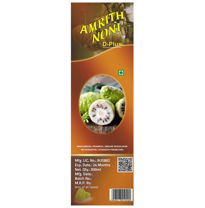 Amrith Noni D Plus Liquid | An Ayurvedic Human Clinical Trail tested formula| Helps to manage Blood Sugar Levels in Diabetes
