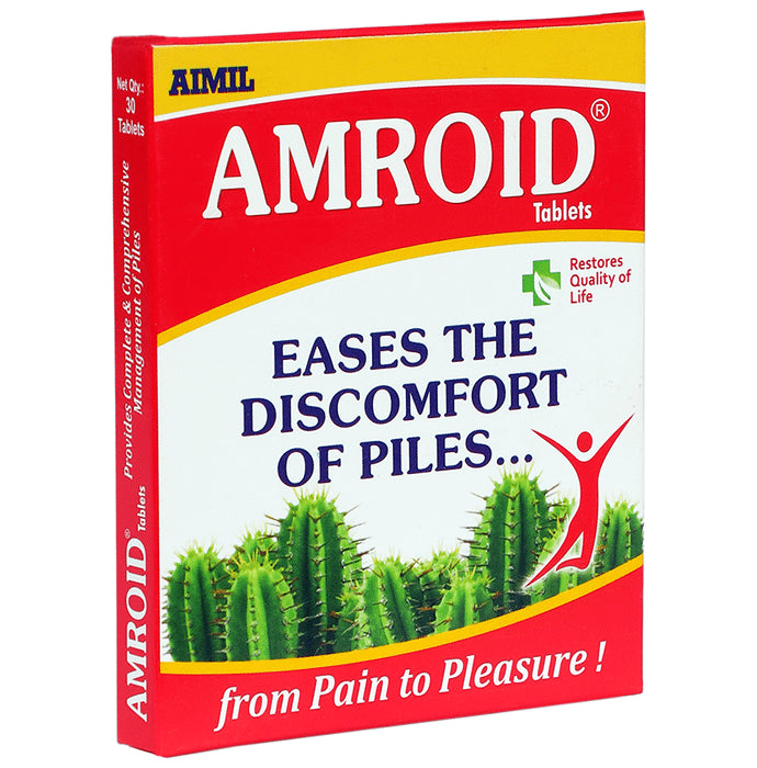 Amroid Tablet | Eases Constipation & Discomfort of Piles - Classic Derma