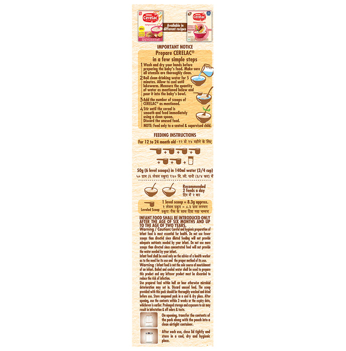 Nestle Cerelac Baby Cereal with Iron, Vitamins & Minerals | From 12 to 24 Months | Multigrain & Fruits No Refined Sugar