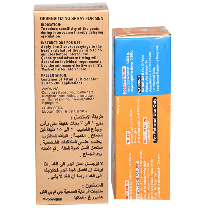 Girik Combo Pack of 4800 Delay Spray 40ml and Vigrx Oil 30ml