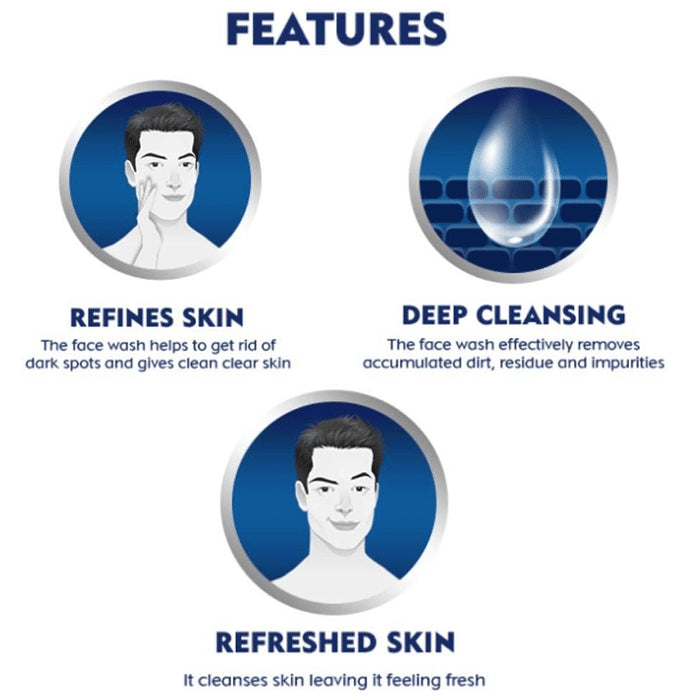 Nivea Men Face Wash-All in 1 Charcoal to Detoxify & Refresh Skin with 10x Vitamin C Effect