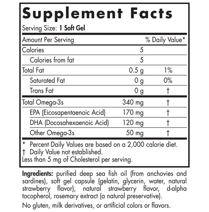Nordic Naturals Daily Omega Kids 500mg Soft Gels for Brain & Visual Function Natural Fruit
