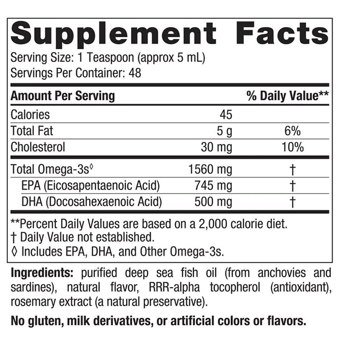 Nordic Naturals Omega 3 1560mg Dietary Supplement for Cognition, Heart Health and Immune Support