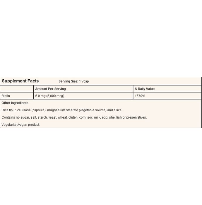 Now Foods Biotin 5000mcg Veg Capsule