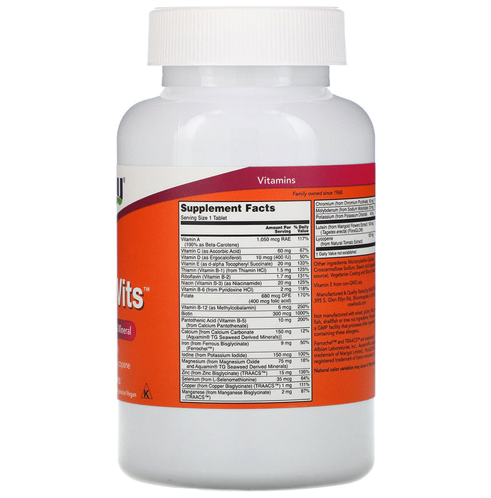 Now Foods Daily Vits Multi Vitamin & Mineral Tablet