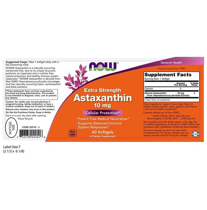 Now Foods Extra Strength Astaxanthin 10mg Softgel