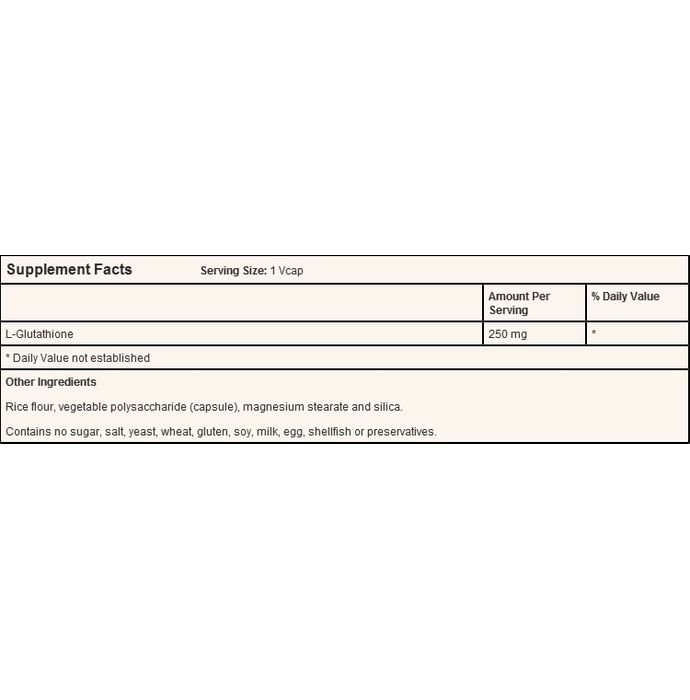 Now Foods Glutathione 250mg Veg Capsule