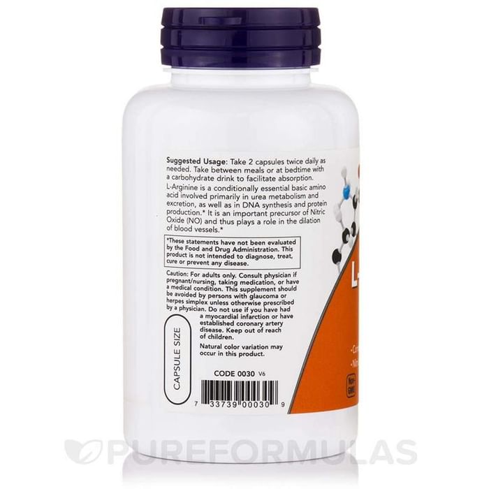 Now Foods L-Arginine 500mg with Amino Acid | For Urea Metabolism & Excretion | Capsule