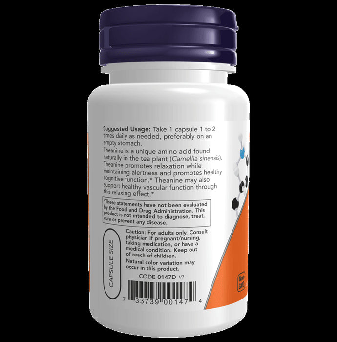 Now Foods L-Theanine 200mg Veg Capsule