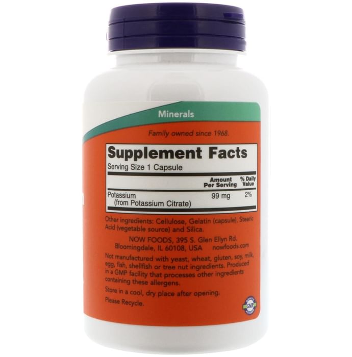 Now Foods Potassium Citrate 99mg Capsule