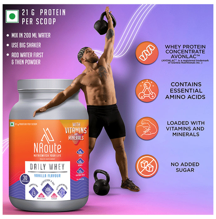 Nroute Daily Whey Protein Powder Vanilla