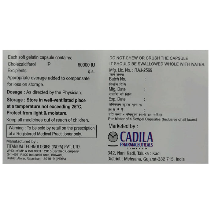 Calcigen D3 Capsule from Cadila for Bone Health and Muscle Fatigue