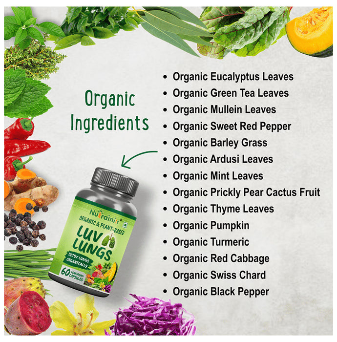 Nutrainix Organic & Plant-Based Luv Lungs Vegetarian Capsule