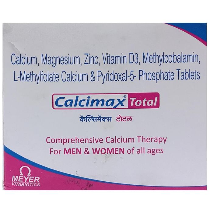 Calcimax Total Tablet for Comprehensive Calcium Therapy | For Men & Women of All Ages | Bone, Joint & Muscle Care | Vitamins & Mineral Blend - Classic Derma
