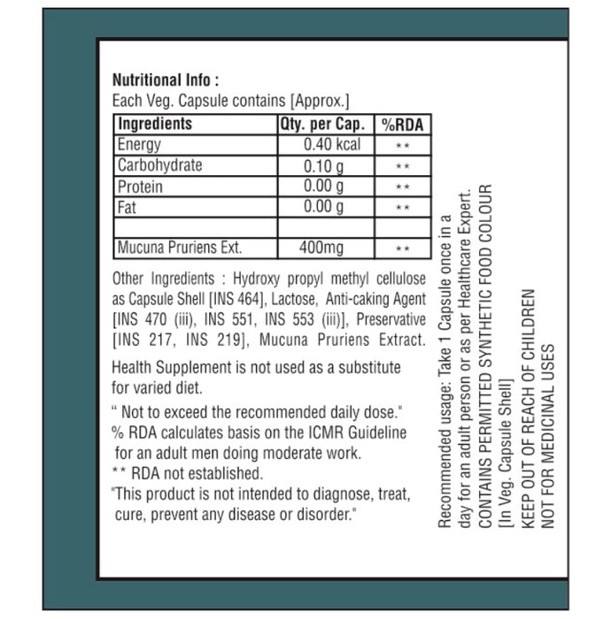 Nutrigrow Mucuna Puriens Veg Capsule (60 Each)