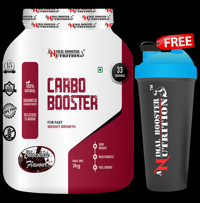 Animal Booster Nutrition Carbo Booster for Weight Gain & Muscles | Flavour Powder Chocolate with Shaker Free - Classic Derma