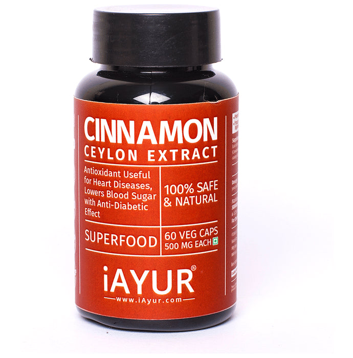 iAYUR Cinnamon Extract 500mg Veg Capsule - Classic Derma