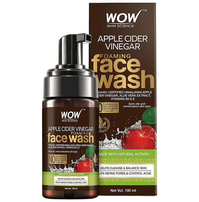 WOW Skin Science Apple Cider Vinegar Foaming Face Wash - Classic Derma