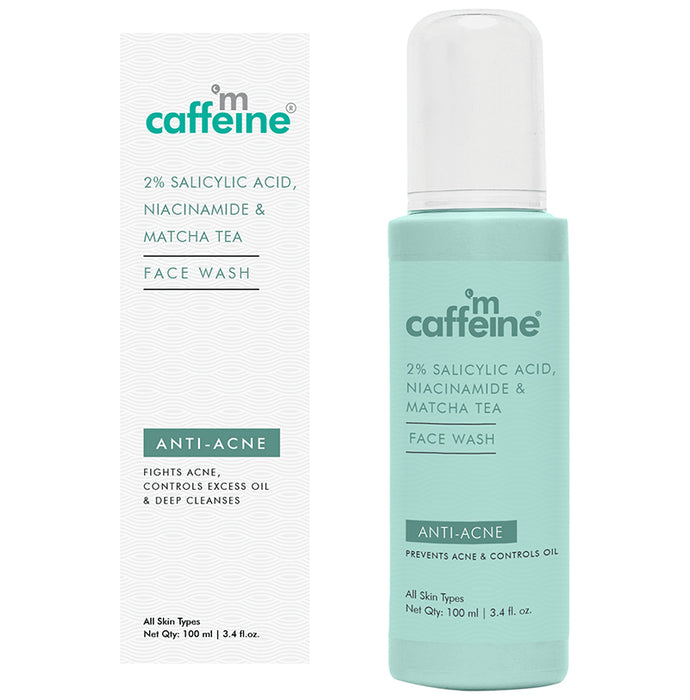 mCaffeine Salicylic Acid, Niacinamide & Matcha Tea Anti-Acne Face Wash - Classic Derma