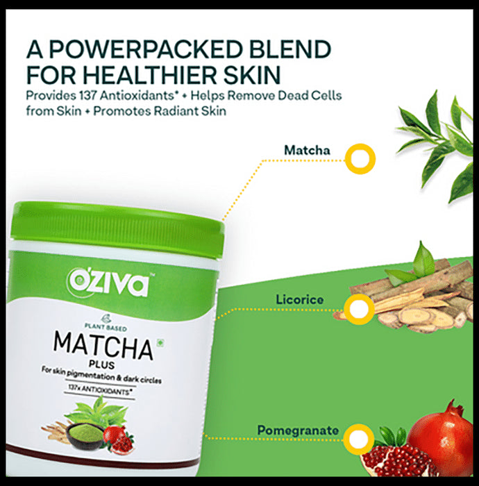 Oziva Plant Based Matcha Plus for Skin Pigmentation & Dark Circles