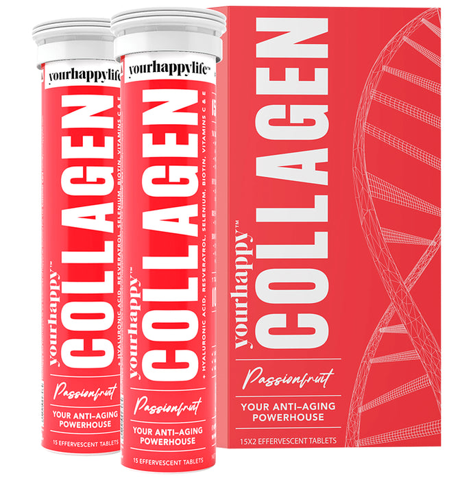 YourHappyLife YourHappy Collagen Effervescent Tablet (15 Each) Passion Fruit - Classic Derma