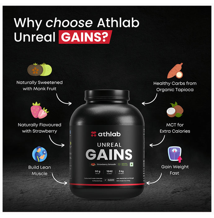 Athlab Unreal Gains Powder Strawberry Smooth