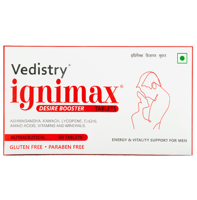 Vedistry Ignimax Desire Booster Tablet Gluten and Paraben Free - Classic Derma