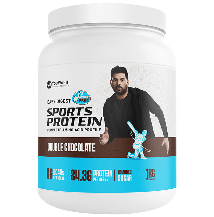 YouWeFit Sports Protein Complete Amino Acid Profile Protein Powder Double Chocolate - Classic Derma