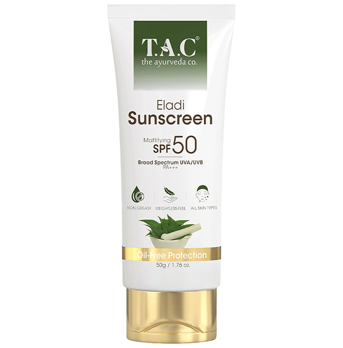 TAC The Ayurveda Co. Eladi Sunscreen Mattifying SPF 50 PA+++ - Classic Derma