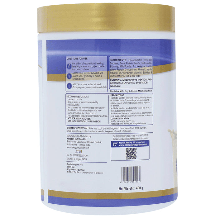 PentaSure Complete Balanced Nutrition with Prebiotic FOS & BCAA Vanilla Powder