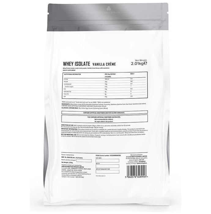 PHD Whey Isolate Fast Acting Whey Protein Powder Vanilla Creme