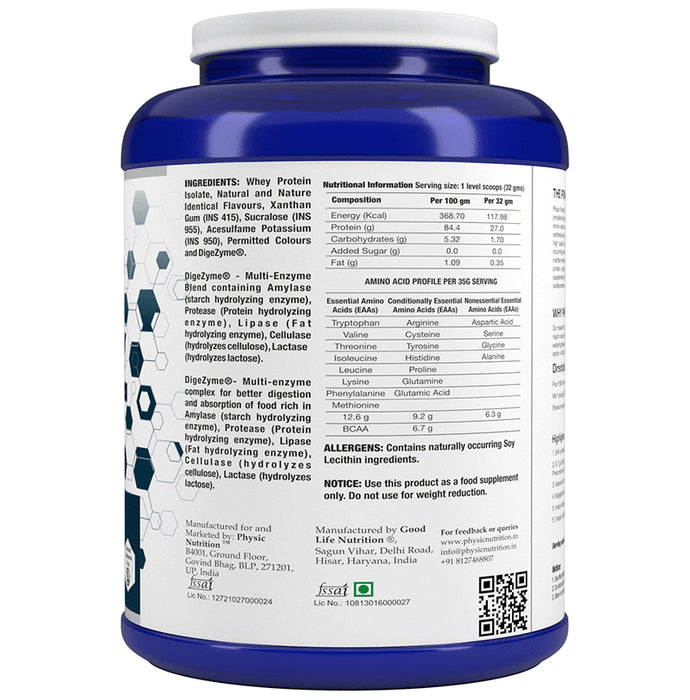 Physic Nutrition Iso Whey Powder Coffee