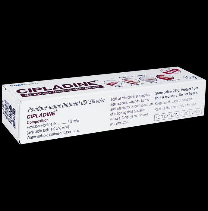 Cipladine Water Soluble Microbicidal Povidone lodine Ointment