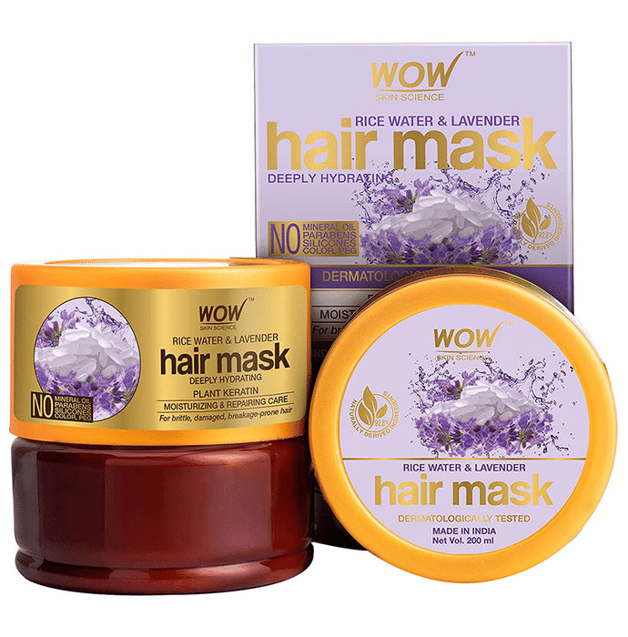 WOW Skin Science Rice Water & Lavender Hair Mask - Classic Derma