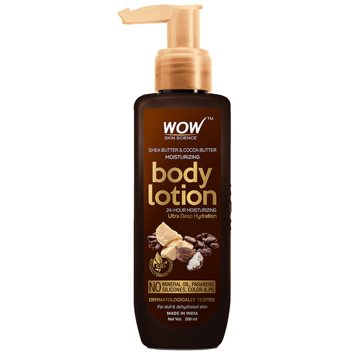 WOW Skin Science Shea Butter & Cocoa Butter Moisturizing Body Lotion - Classic Derma